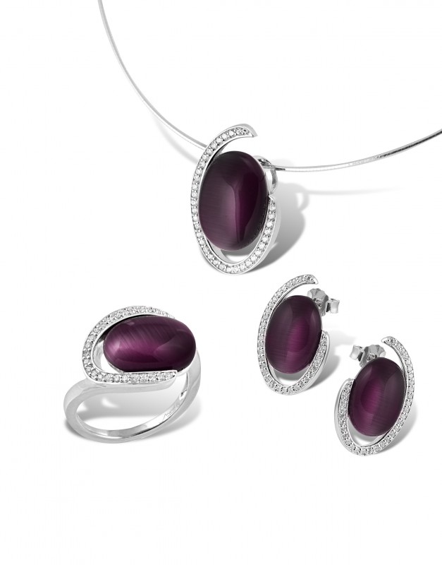 Moni's Collection - Excellent lila macskaszem gyűrű